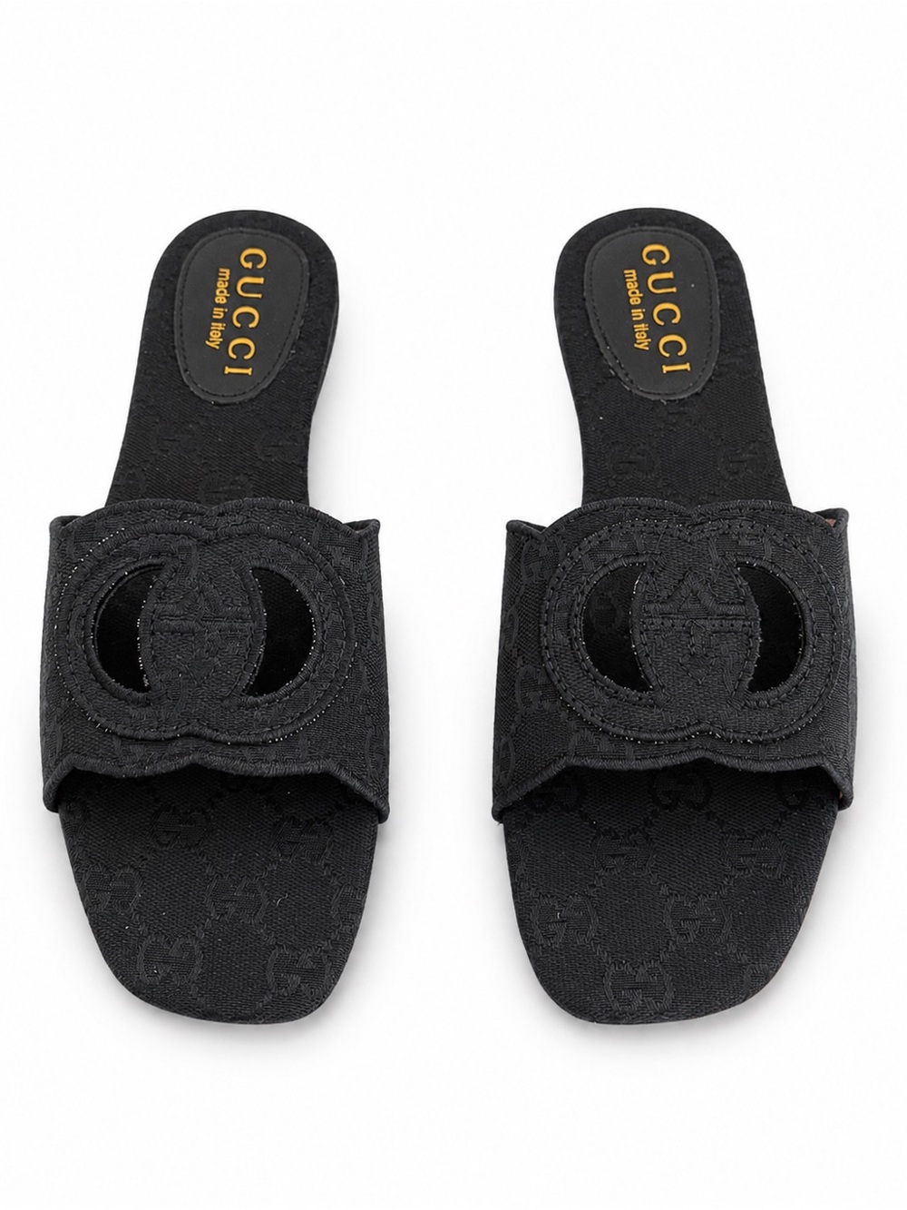 Black Woven Flat Slide Sandals EU 40 Fits Like US 9